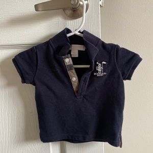 Burberry baby size 6mo navy shirt polo